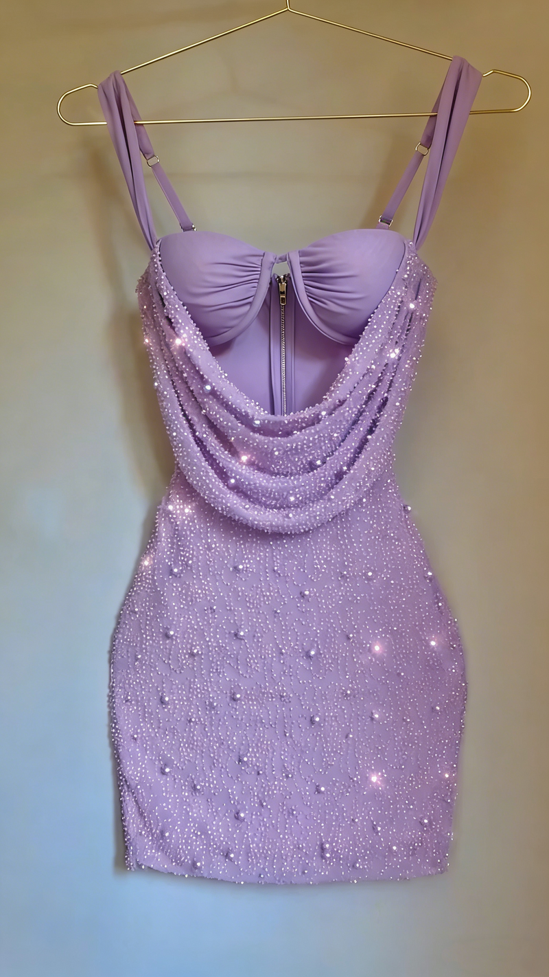 Cute Pink Suspender Hollow Beaded Hip-hugging 17th Birthday Homecoming Dress