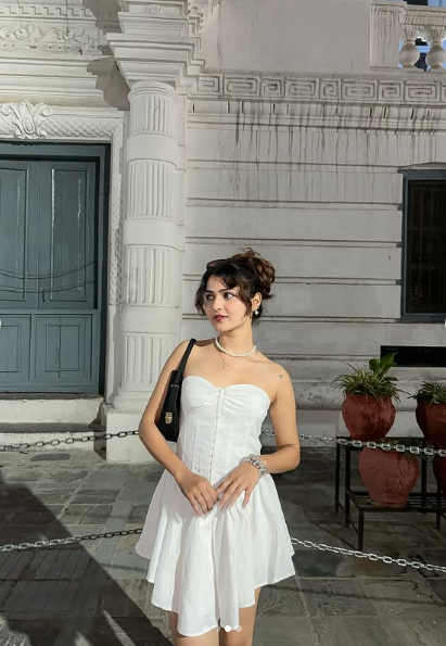 Cute Tube Top Herringbone White Irregular Birthday Dress Homecoming Dress