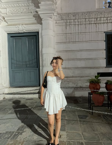 Cute Tube Top Herringbone White Irregular Birthday Dress Homecoming Dress