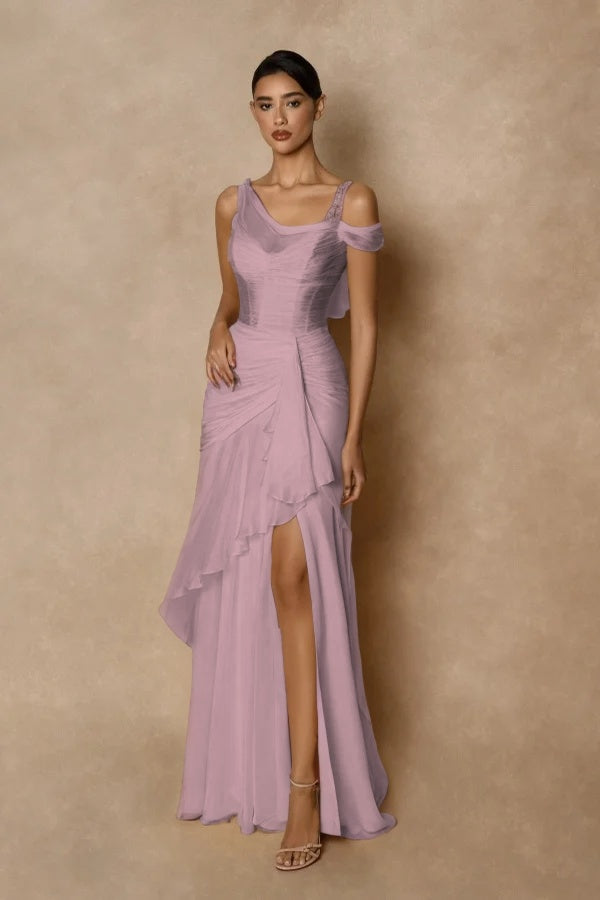 Dazzling Gold Straps Prom Dress Sleeveless Pleatedes with
