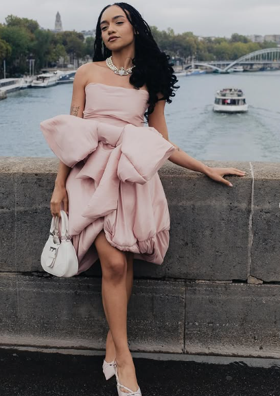 Design Pink Tube Top Bow Irregular 17th Birthday Homecoming Dress