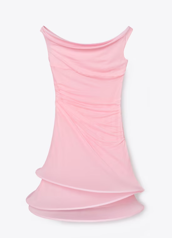 Designer Pink Off-the-shoulder Waist 16th Birthday Homecoming Dress