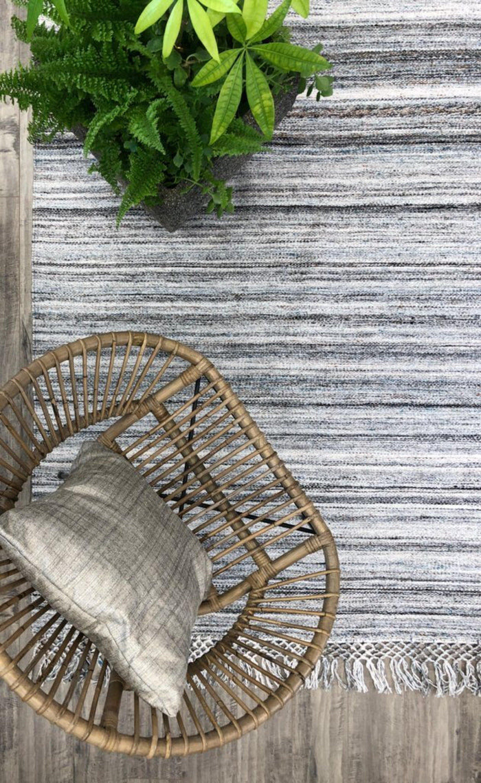 Dhurry Silver / Turquoise - Area Rug Shop