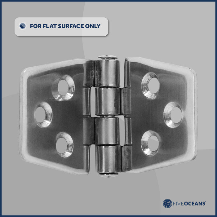 Door Hinge 3" x 1-9/16", AISI 316 Stainless Steel, 2-Pack - FO628-M2 - Five Oceans