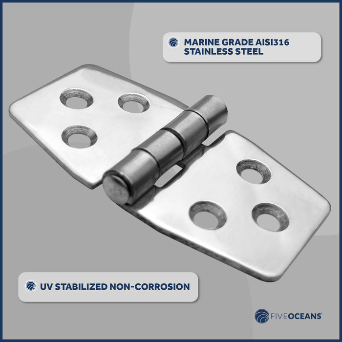 Door Hinge 3" x 1-9/16", AISI 316 Stainless Steel, 4-Pack - FO628-M4 - Five Oceans