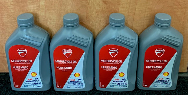 Ducati Shell Advance Ultra 4T 15w-50 Full Synthetic, Ducati oil only 4 Liters no filter or crush washer
