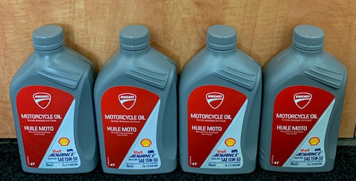 Ducati Shell Advance Ultra 4T 15w-50 Full Synthetic, Ducati oil only 4 Liters no filter or crush washer