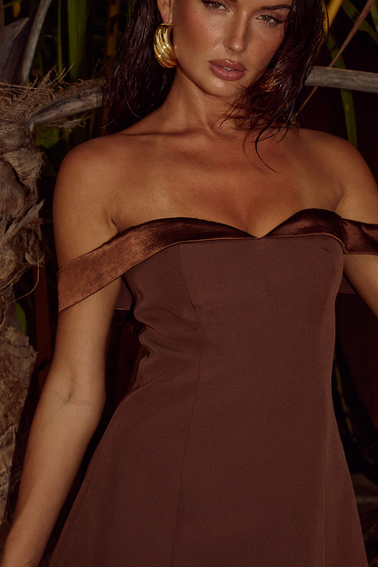 Ebony Mini Dress - Espresso - SHOPJAUS - JAUS