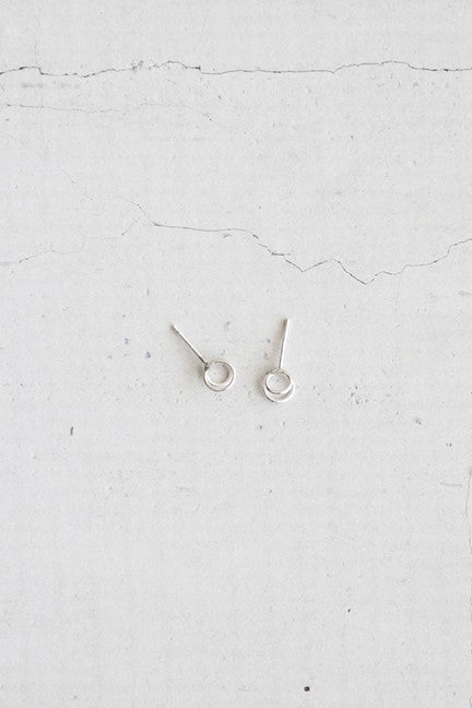 elaine b jewelry, concentric studs, sterling silver