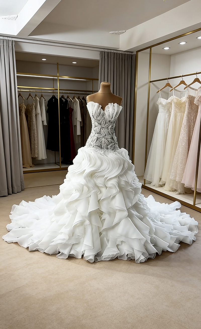 Eleagnt Long White Wedding Dress Sweetheart Sheath Bridal Dress Tulle Beaded Sleeveless Bridal Gowns