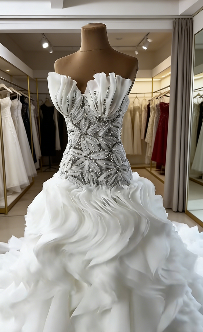 Eleagnt Long White Wedding Dress Sweetheart Sheath Bridal Dress Tulle Beaded Sleeveless Bridal Gowns