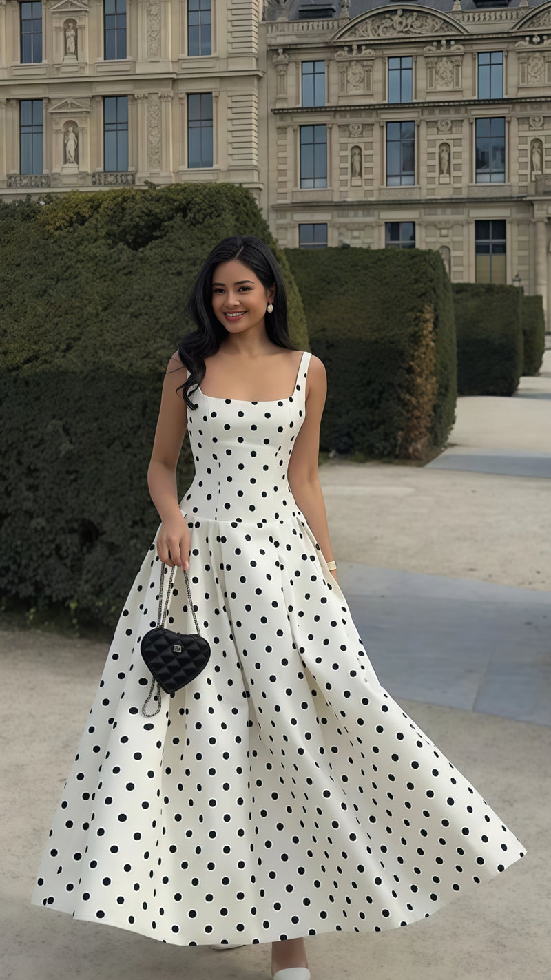 Elegant A-Line Dots Party Dress High Quality Vocation Dresses,AST1881