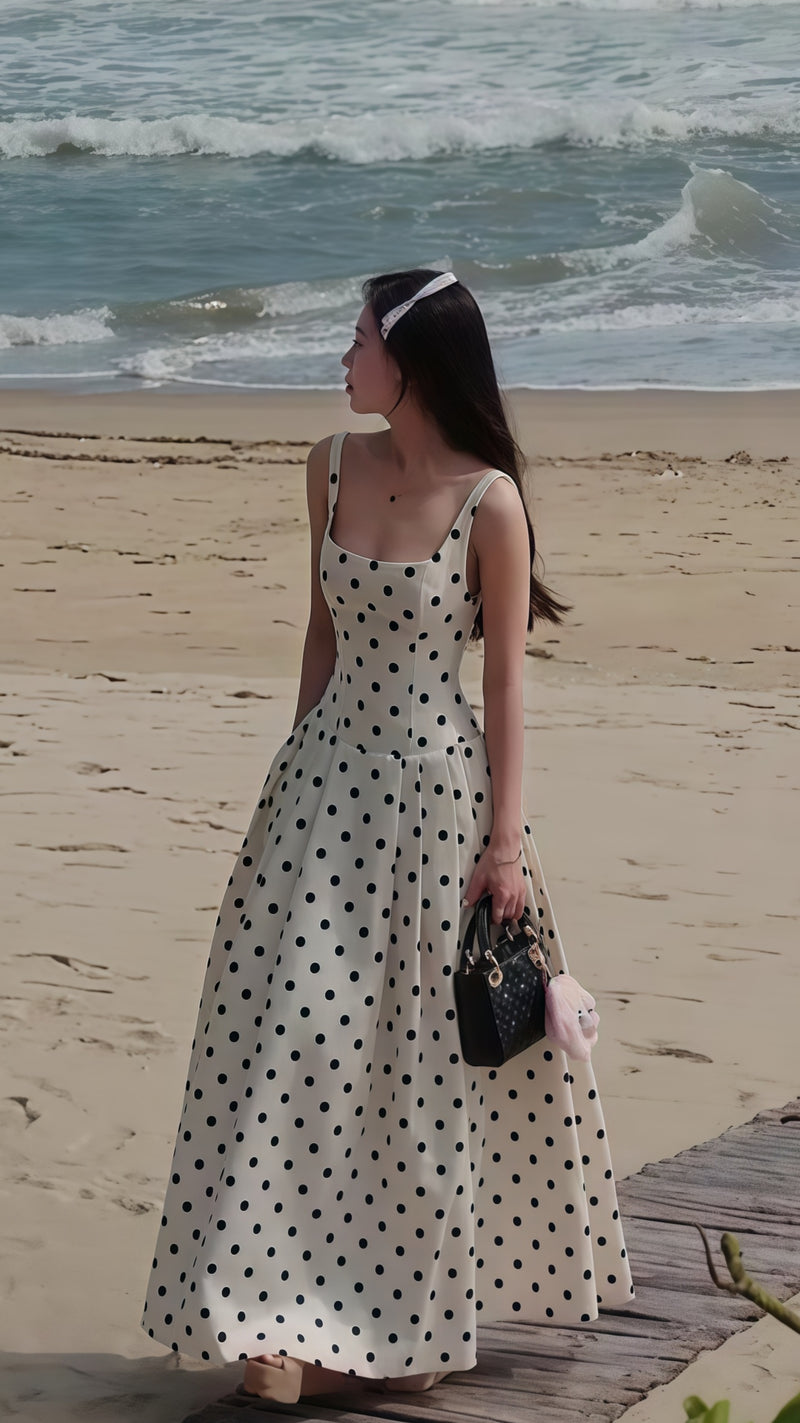 Elegant A-Line Dots Party Dress High Quality Vocation Dresses,AST1881