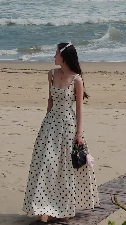 Elegant A-Line Dots Party Dress High Quality Vocation Dresses,AST1881