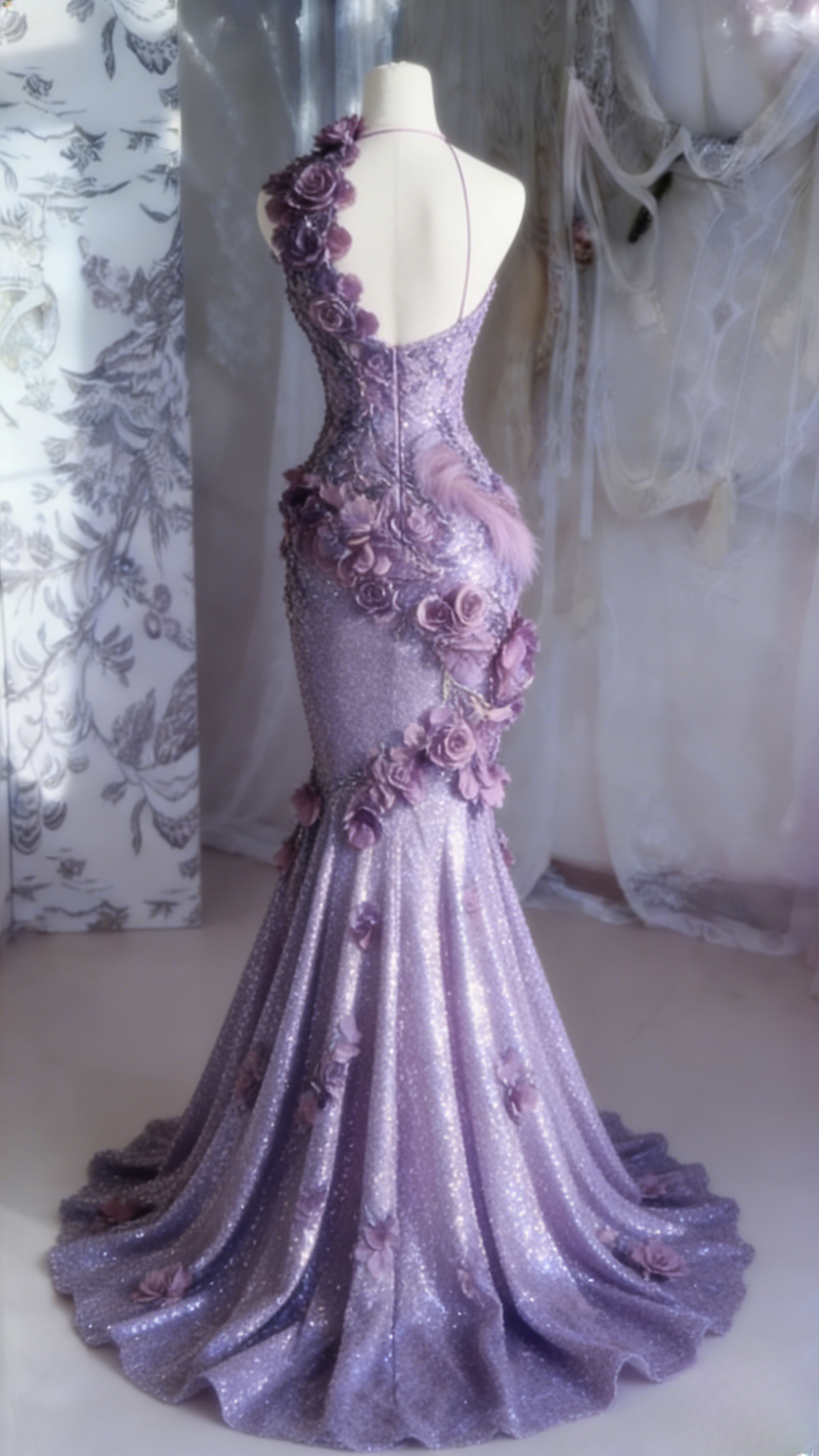 Elegant Halter Mermaid Burgundy Long Prom Dresses Sequin Burgundy Evening Dresses