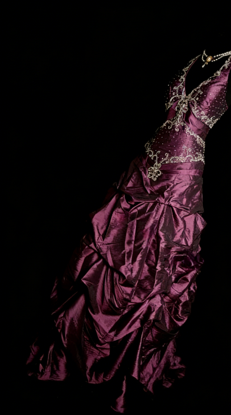 Elegant Halter Purple Long Prom Dresses Beaded Satin A-Line Birthday Dress