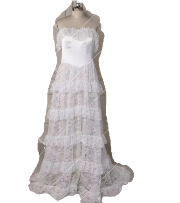 Elegant Ivory Off Shoulder Tulle Lace A-line Wedding Dress