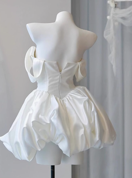 Elegant Satin One Shoulder Short Birthday Dress Homecoming Dress