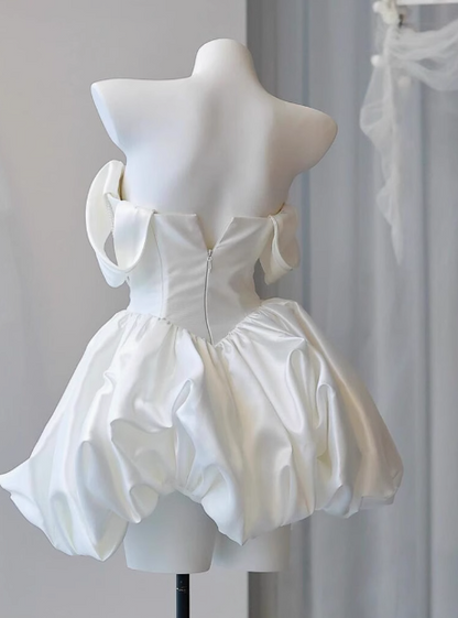 Elegant Satin One Shoulder Short Birthday Dress Homecoming Dress
