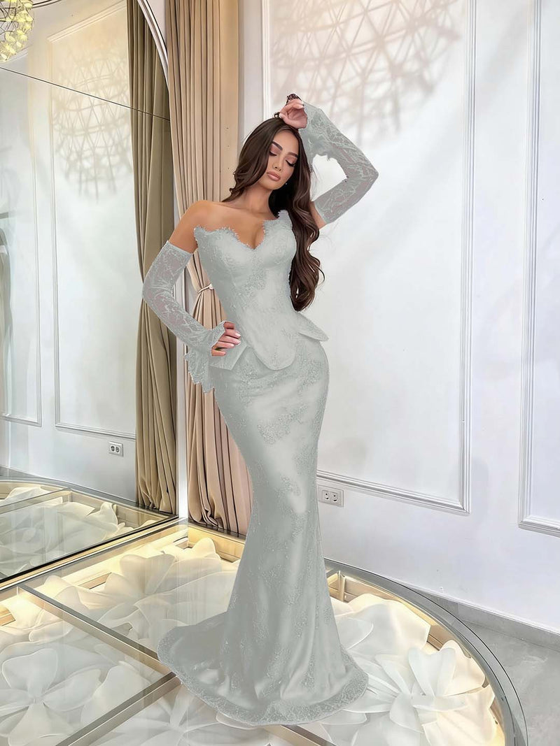 Enchanting Burgundy Sleeveless Prom Dress Mermaid Applique with Lace Gloves