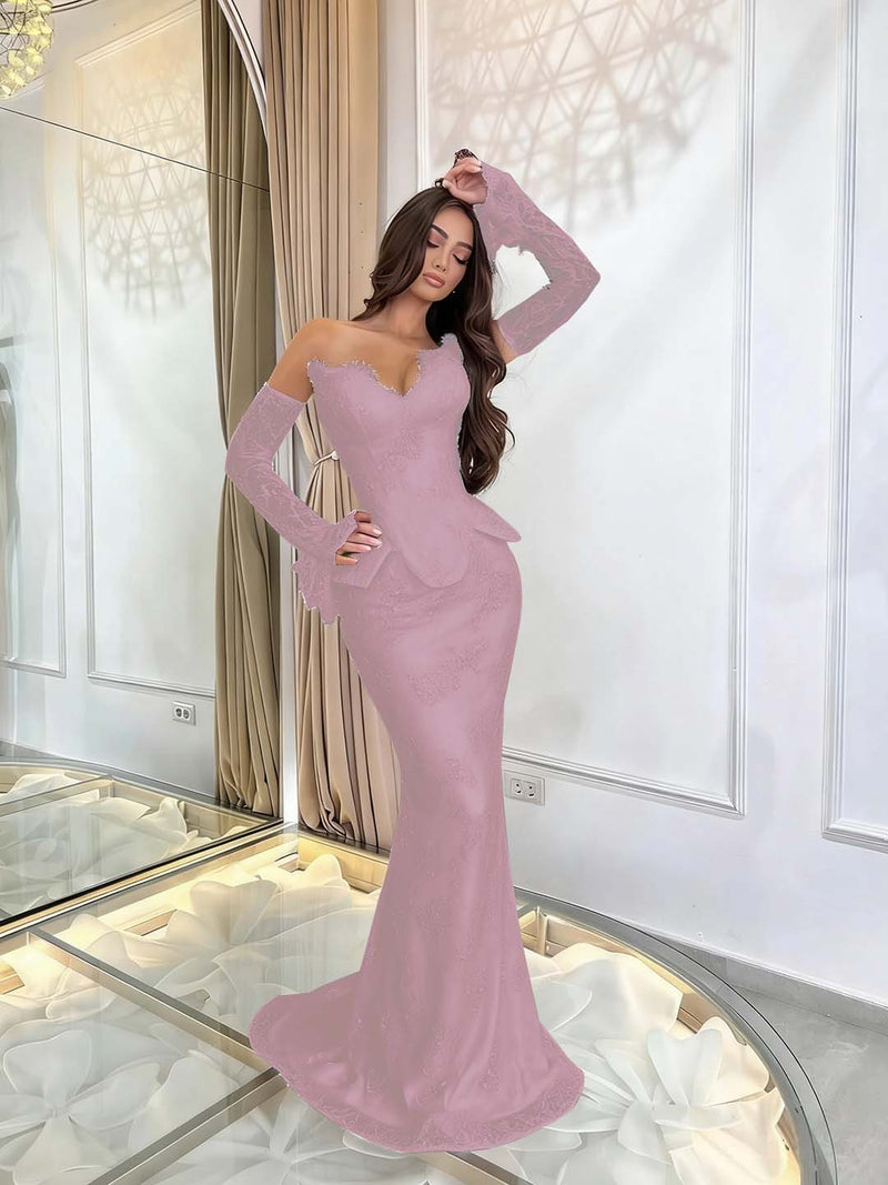 Enchanting Burgundy Sleeveless Prom Dress Mermaid Applique with Lace Gloves