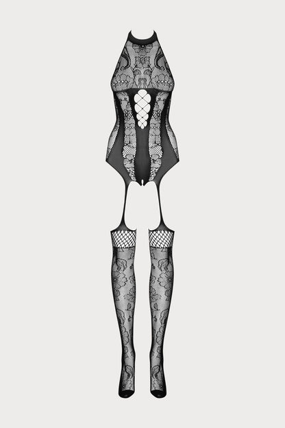 Obsessive F240 Black Crotchless Bodystocking