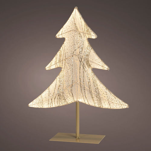 Fabric Christmas Tree On Stand With Warm White LED's