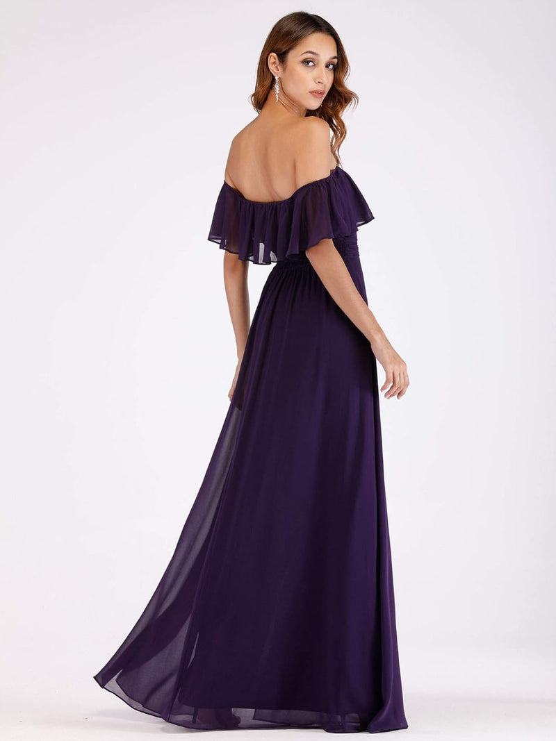 Fabulous Green Off-the-shoulder ChiffonComfortable Prom Dress