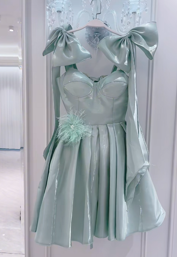Fairy Short A-Line Prom Dresses, Green Homecoming Dresses, Cute Birthday Dresses