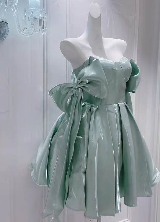 Fairy Short A-Line Prom Dresses, Green Homecoming Dresses, Cute Birthday Dresses