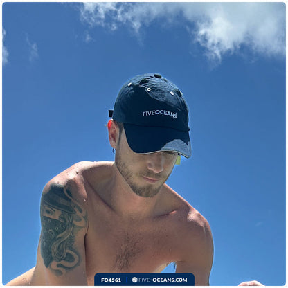 Fast Dry Crew Cap, Blue, 100% Polyester, UPF 40 - FO4561 - Five Oceans