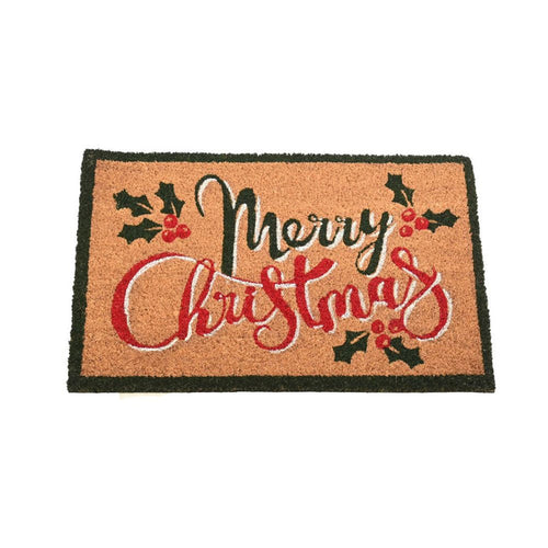 Festive Merry Christmas Coir Doormat