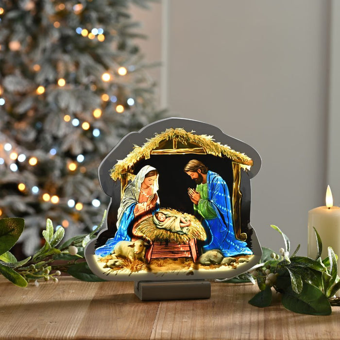 Festive Nativity Scene Infinity Light 20cm