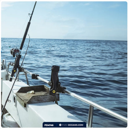 Kayak Rod Holder Rail Mount Base, Black - FO4746 - Five Oceans