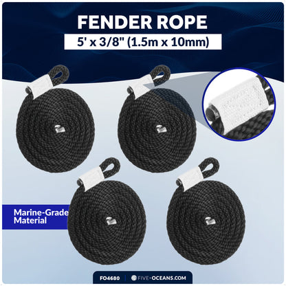 Flat Boat Fenders 24" x 6-7/8" x 2-1/2", Blue, 4-Pack - FO4680 - Five Oceans