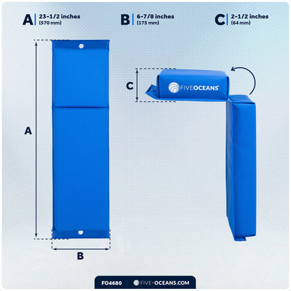 Flat Boat Fenders 24" x 6-7/8" x 2-1/2", Blue, 4-Pack - FO4680 - Five Oceans