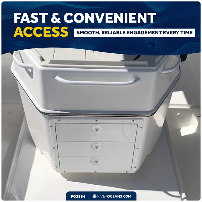 Flush Pull Slam Latch Door Hatch, 2" Dia., White - FO2864 - Five Oceans