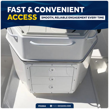 Flush Pull Slam Latch Door Hatch, 2" Dia., White - FO2864 - Five Oceans