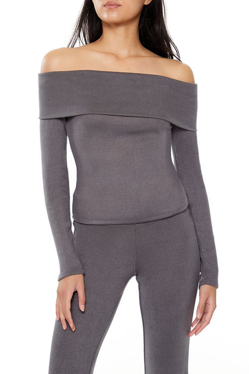 Foldover Off-the-Shoulder Top