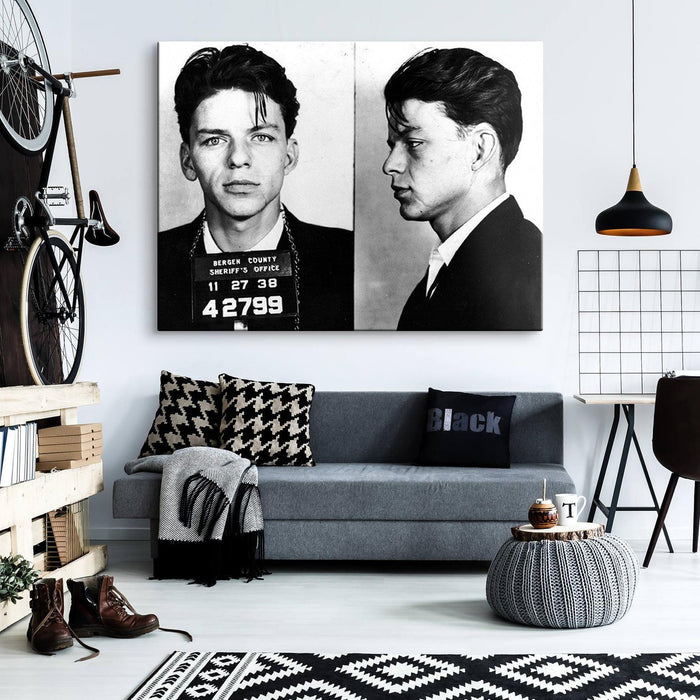 Frank Sinatra Mugshot Canvas Wall Art Print - SharpWallArts