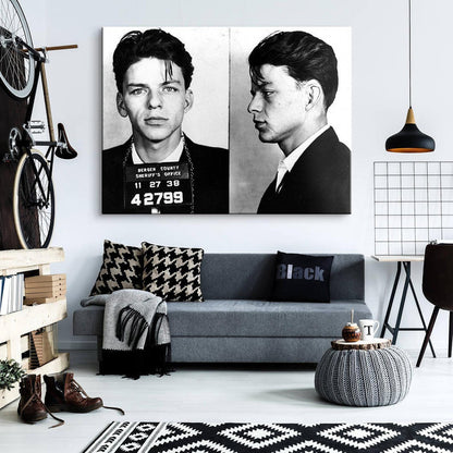 Frank Sinatra Mugshot Canvas Wall Art Print - SharpWallArts