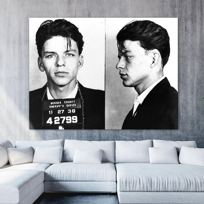 Frank Sinatra Mugshot Canvas Wall Art Print - SharpWallArts
