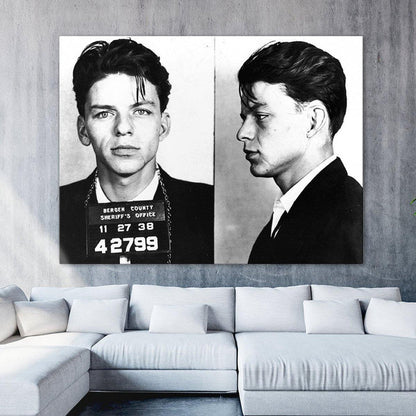 Frank Sinatra Mugshot Canvas Wall Art Print - SharpWallArts