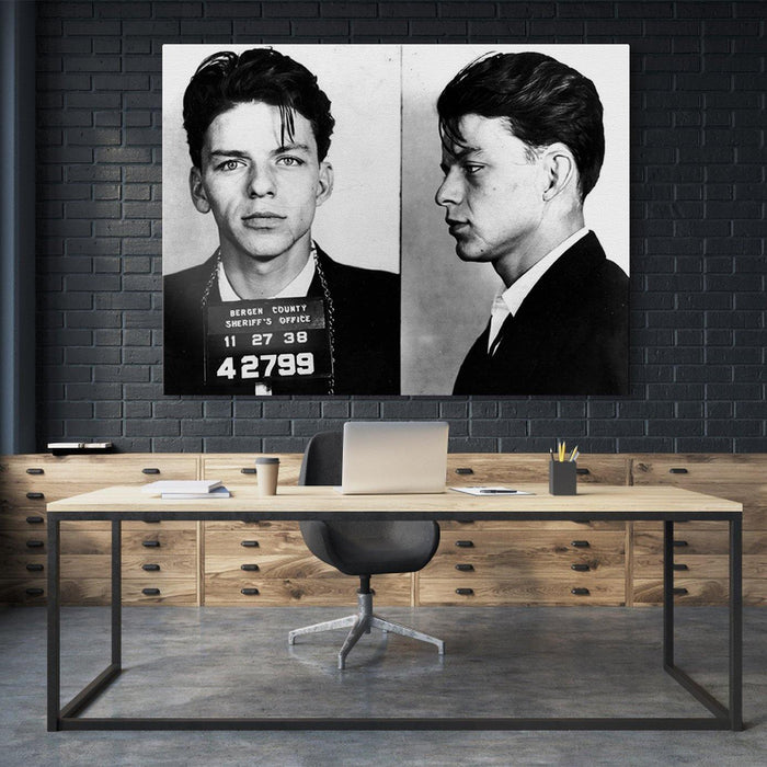 Frank Sinatra Mugshot Canvas Wall Art Print - SharpWallArts