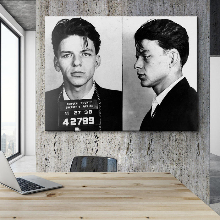 Frank Sinatra Mugshot Canvas Wall Art Print - SharpWallArts