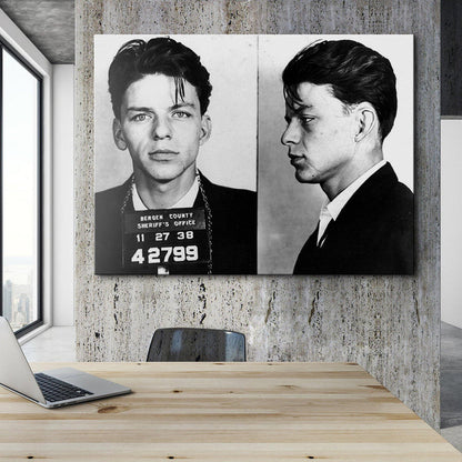 Frank Sinatra Mugshot Canvas Wall Art Print - SharpWallArts