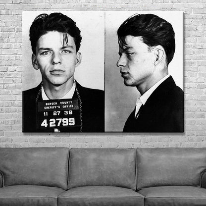 Frank Sinatra Mugshot Canvas Wall Art Print - SharpWallArts
