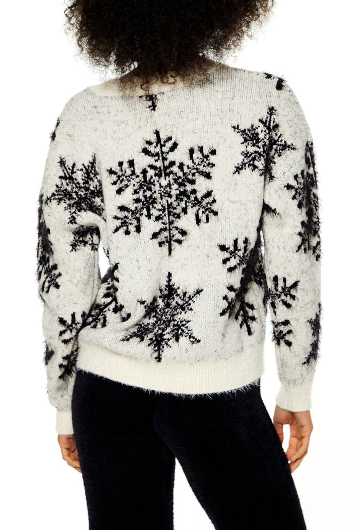 Fuzzy Knit Snowflake Sweater