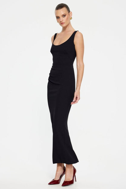 Gable Midi Dress - Black - SHOPJAUS - JAUS
