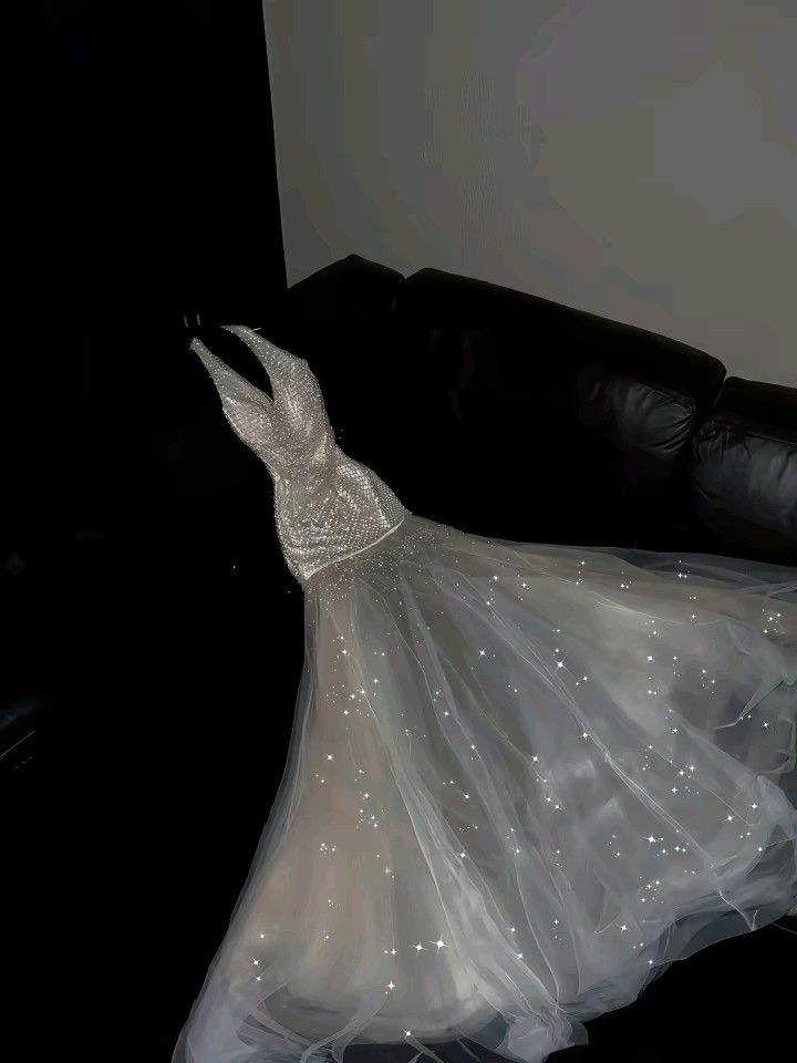 Glitter A Line Halter Tulle Sequin Long Prom Dress,Wedding Dress,Evening Dress